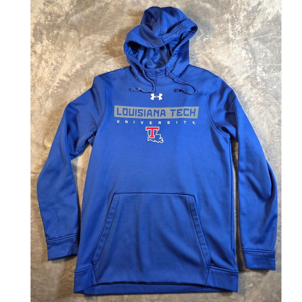 Under Armour Hoodie Men Small Blue Louisiana Tech University ColdGear Sweatshirt